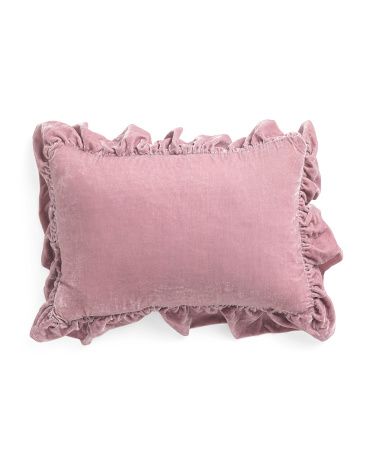 14x20 Feather Filled Velvet Ruffle Pillow | Marshalls