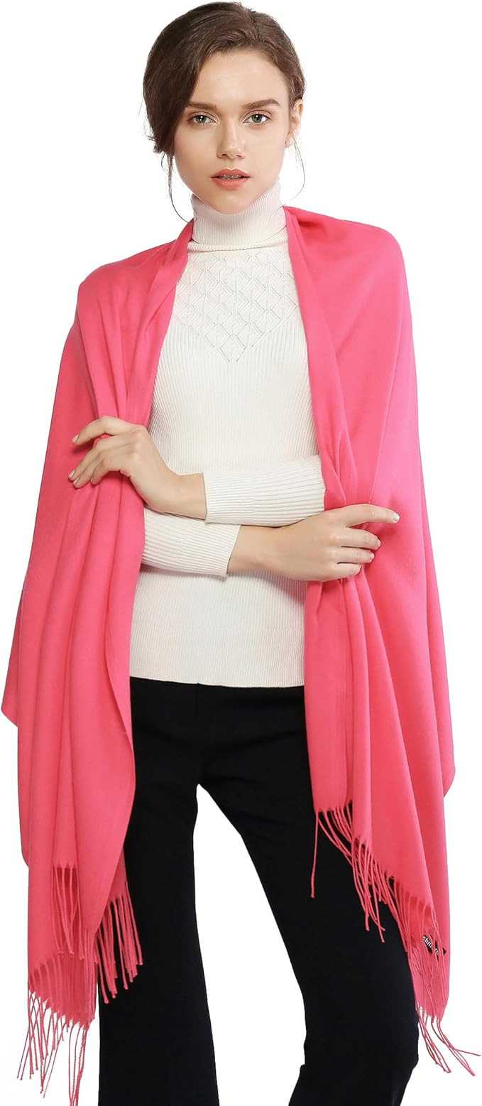 RIIQIICHY Women's Scarf Pashmina Shawls and Wraps for Evening Dress Bridesmaid Wedding Bridal Win... | Amazon (US)