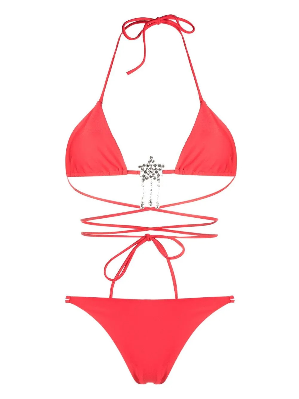 bikini triangle à ornements en cristal | Farfetch Global