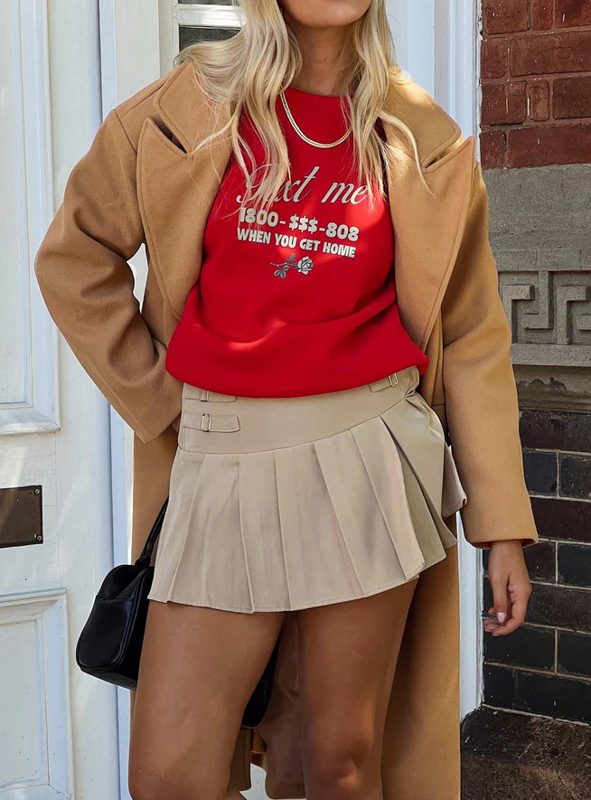 Cartwright Mini Skirt Beige | Princess Polly US