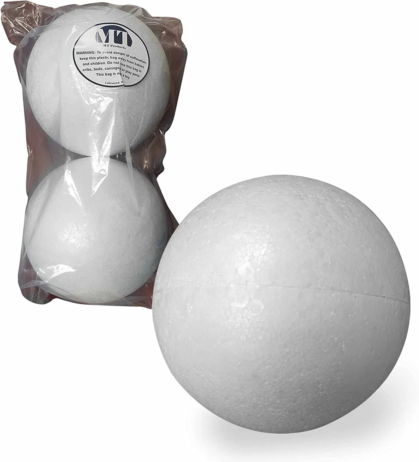 MT Products White Foam Balls 8" Polystyrene Balls for Arts and Crafts - Pack of 2 - Walmart.com | Walmart (US)