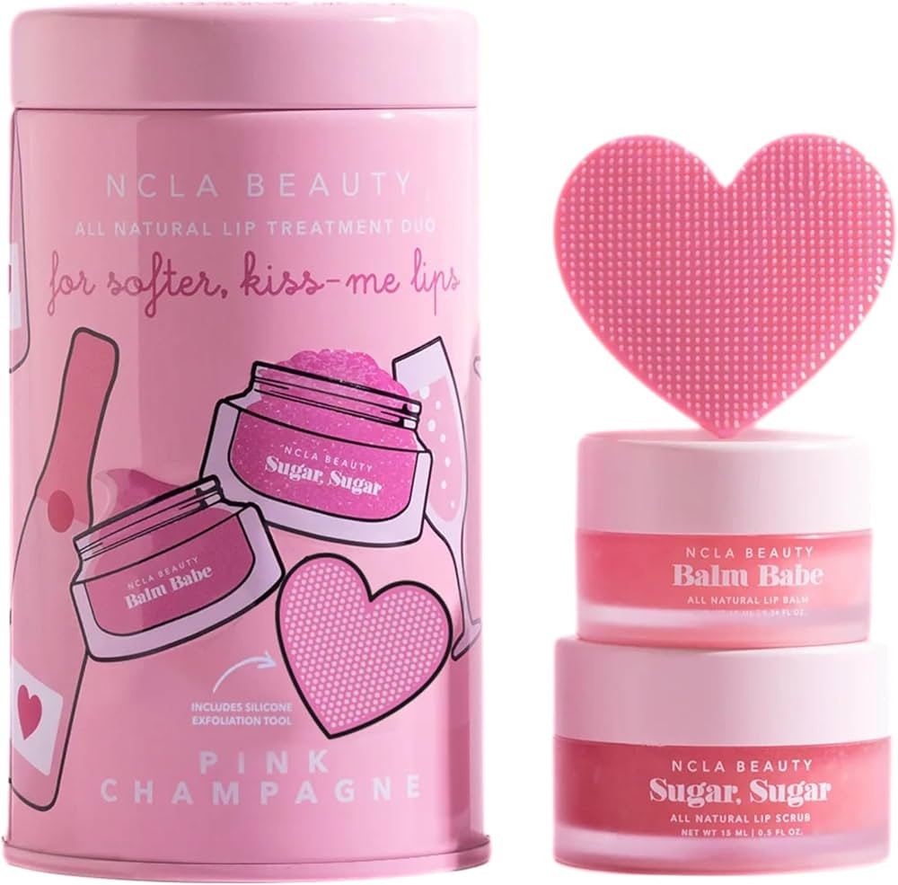 NCLA - Lip Care Set + Lip Scrubber - Pink Champagne | Clean, Natural, Non-Toxic Beauty | Amazon (US)