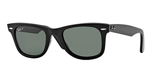 Ray-Ban RB2140 Original Wayfarer Sunglasses + Vision Group Accessories Bundle (Black/Green Polarized (90158), 50, Millimeters) | Amazon (US)