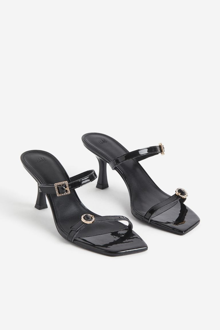 Heeled sandals - Black - Ladies | H&M GB | H&M (UK, MY, IN, SG, PH, TW, HK)