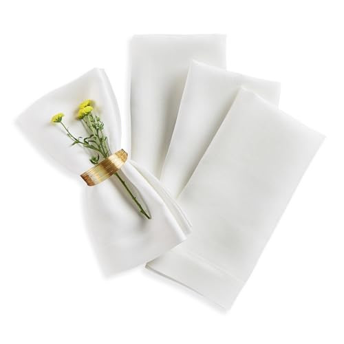 Solino Home White Linen Napkins Set of 4 - 100% Pure Linen Cloth Washable Dinner Napkins 20 x 20 Inch for Fall, Autumn, Halloween, Thanksgiving, Christmas, Holiday - Fete | Amazon (US)