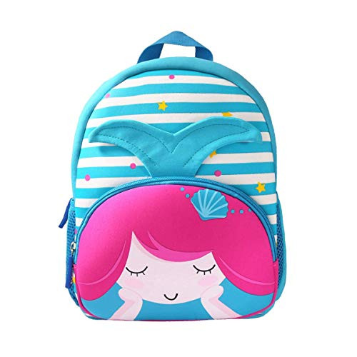 KK CRAFTS Preschool Backpack Toddler Neoprene Animal Schoolbag Lunch backpack for Kids Boys Girls(Mermaid) | Amazon (US)