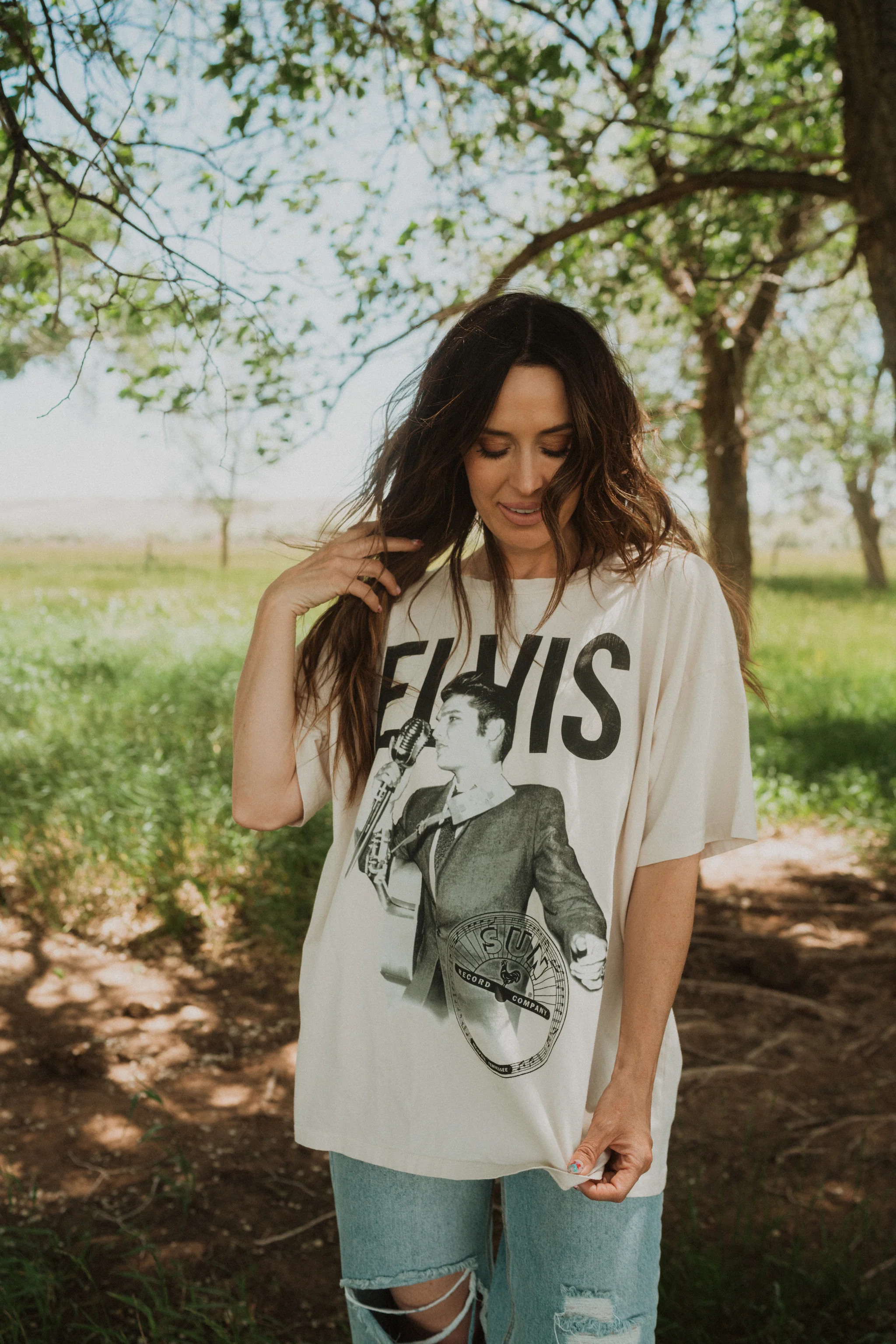 Dirty White Elvis T-Shirt | Goldie Lew Jewelry