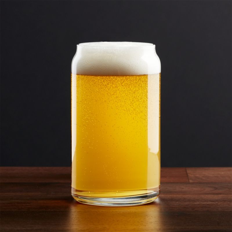 Beer Can-Shaped Glass 16 oz. + Reviews | Crate & Barrel | Crate & Barrel
