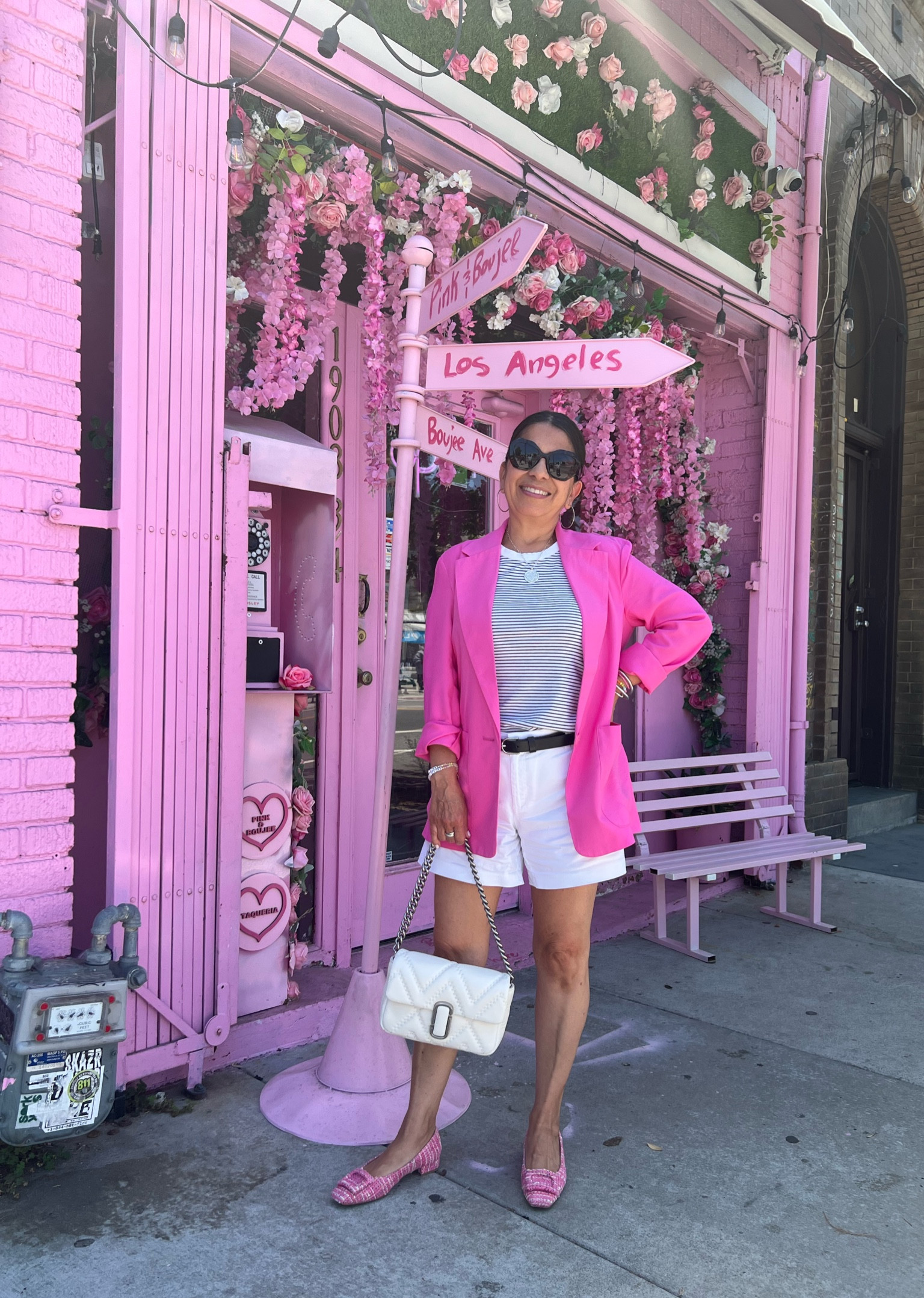 In pink LaLa land!! 💗💗

*Pink Target blazer - wearing Small 
*Linked similar striped tank tops & white shorts 
*pink buckle shoes sold out but linked a pink suede option 
*Marc Jacobs bag - recent purchase & Love it!! 

summer outfit | summer fashion | brunch outfits | date night | lunch date | Target fashion | Target finds | Ann Mashburn buckle shoe
#LTKbacktoschool

#LTKworkwear #LTKU #LTKSeasonal #LTKshoecrush #LTKFind