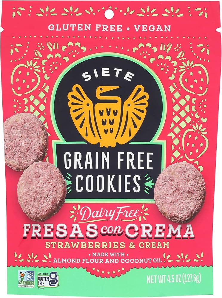 Siete Gluten Free Fresas Con Crema Cookies | Vegan | Grain Free | Non GMO | Dairy Free | Made wit... | Amazon (US)