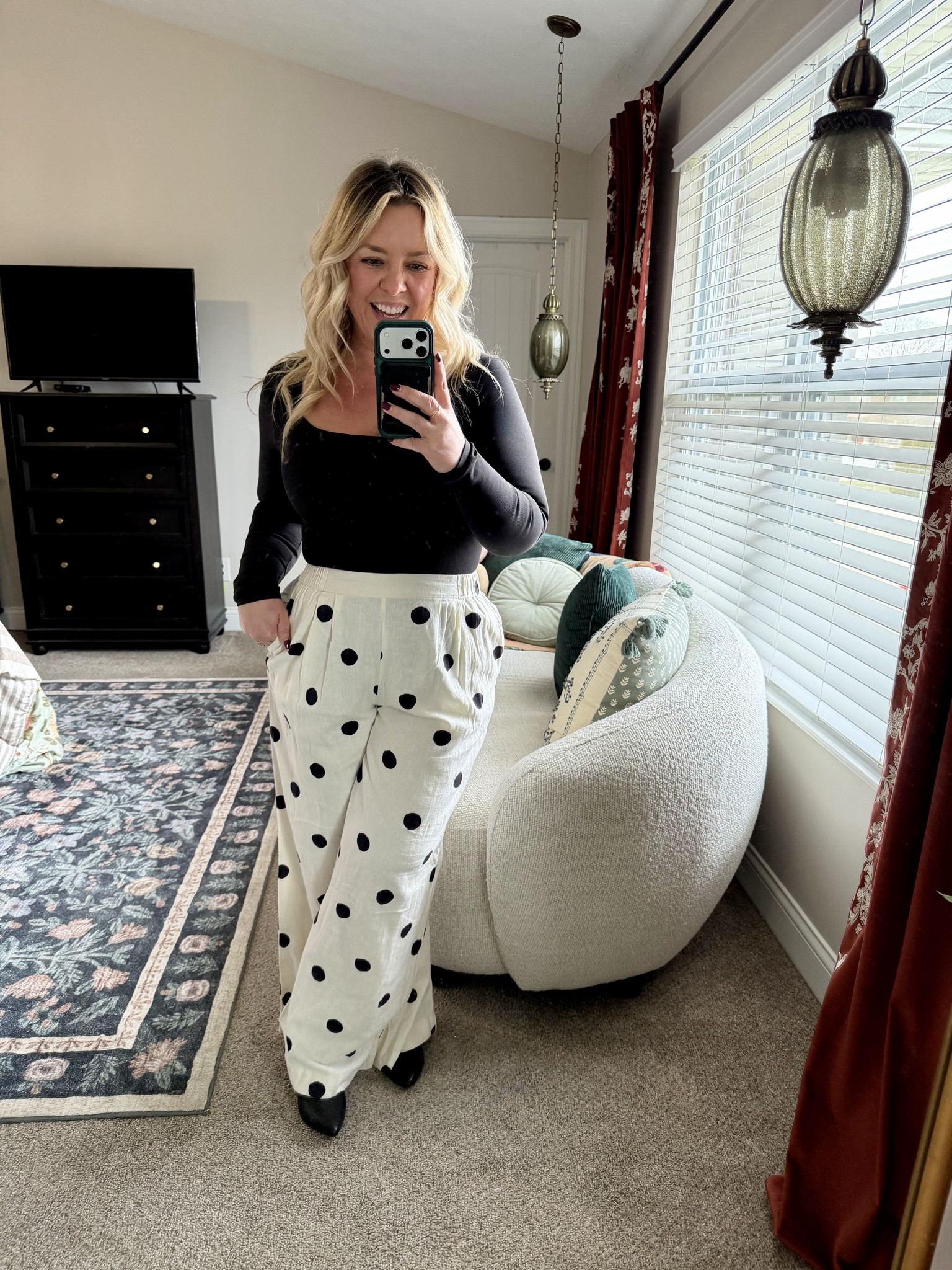 CUTEST new comfy pants from Target that make you still look put together! I’m between a med & lg in pants these days & I sized down to a med in these, I’m 5’2” & wearing a large in the Walmart top!

#LTKOver40 #LTKMidsize #LTKPetite