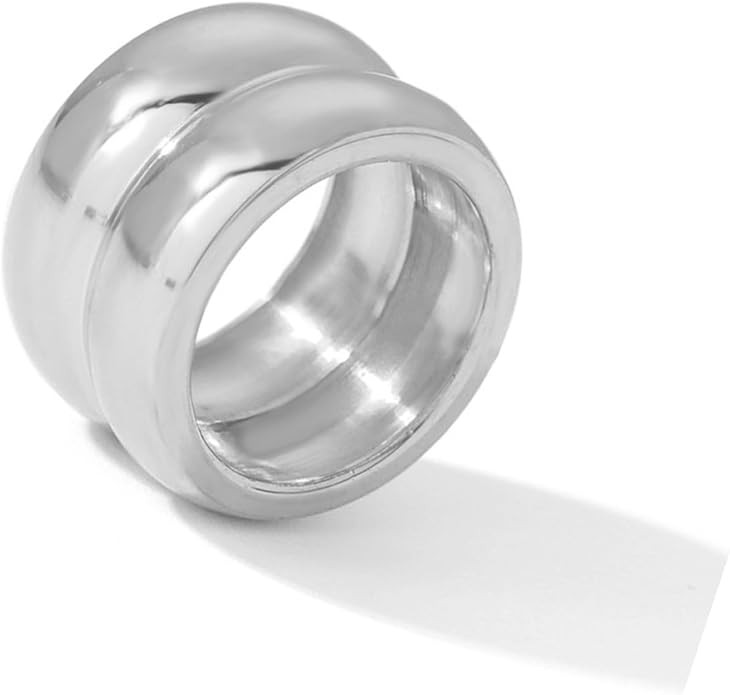 Chunky Rings for Women Size 6-11 Statement Rings Thumb Rings Bold Thick Ring Fashion Wide Band Ri... | Amazon (US)