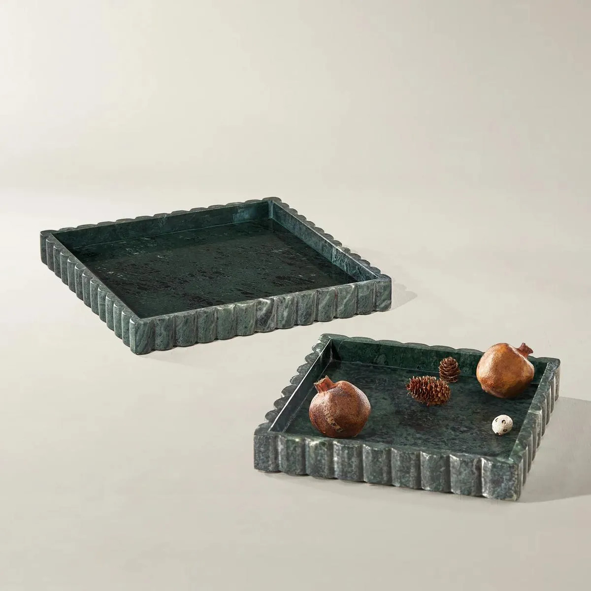 Scallop Tray - Emerald Marble | Z Gallerie