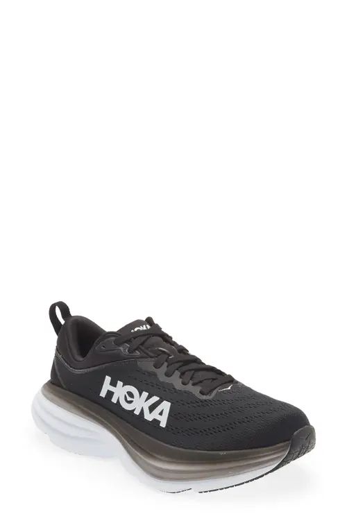 HOKA Bondi 8 Running Shoe in Black /White at Nordstrom, Size 5.5 | Nordstrom