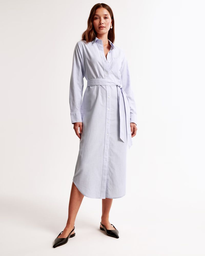 Women's Long-Sleeve Belted Shirt Dress | Women's Dresses & Jumpsuits | Abercrombie.com | Abercrombie & Fitch (US)