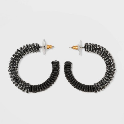 SUGARFIX by BaubleBar Mixed Media Monochrome Hoop Earrings | Target