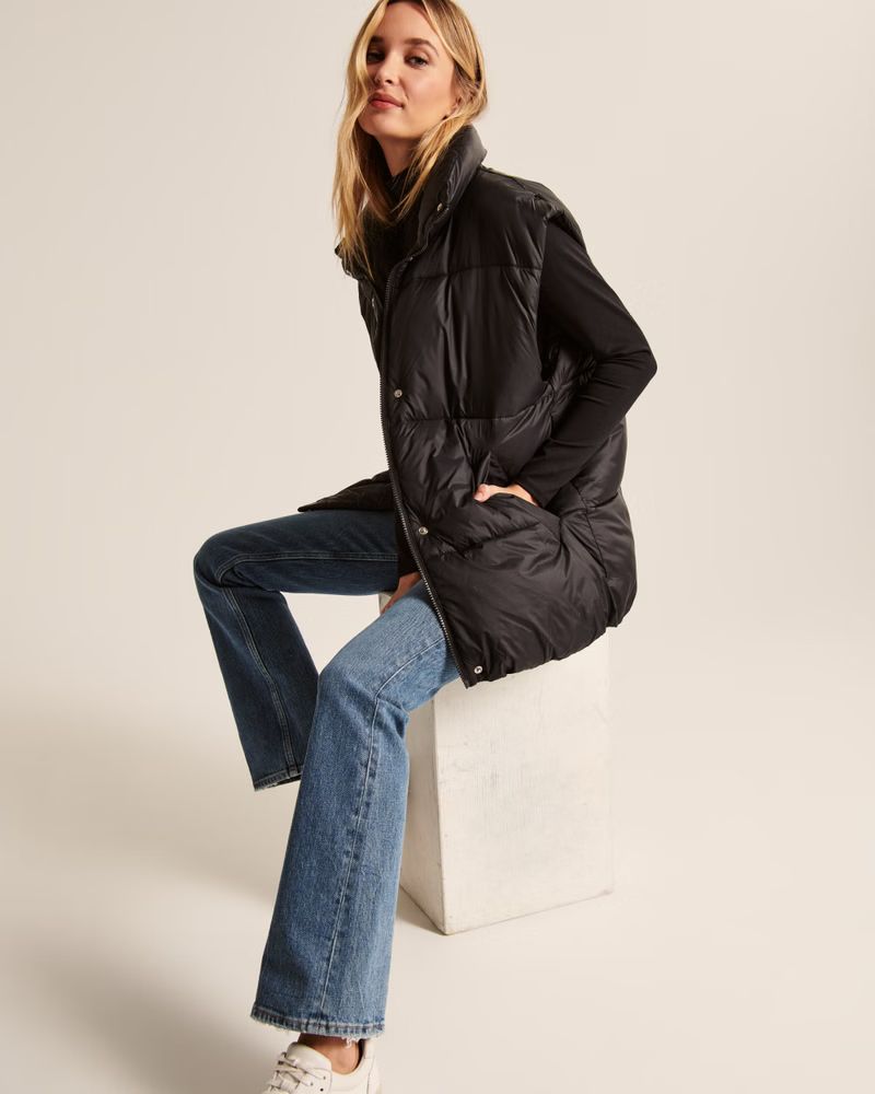 Oversized Quilted Puffer Vest | Abercrombie & Fitch (US)