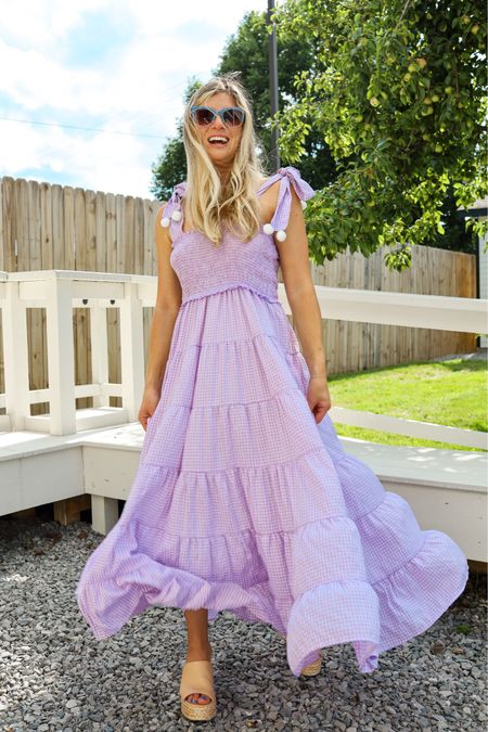 Purple sundress maxi dress tiered gingham plaid perfect for Easter dress 

Target heels similar to dolce vita 


#LTKfindsunder50 #LTKSeasonal #LTKSpringSale