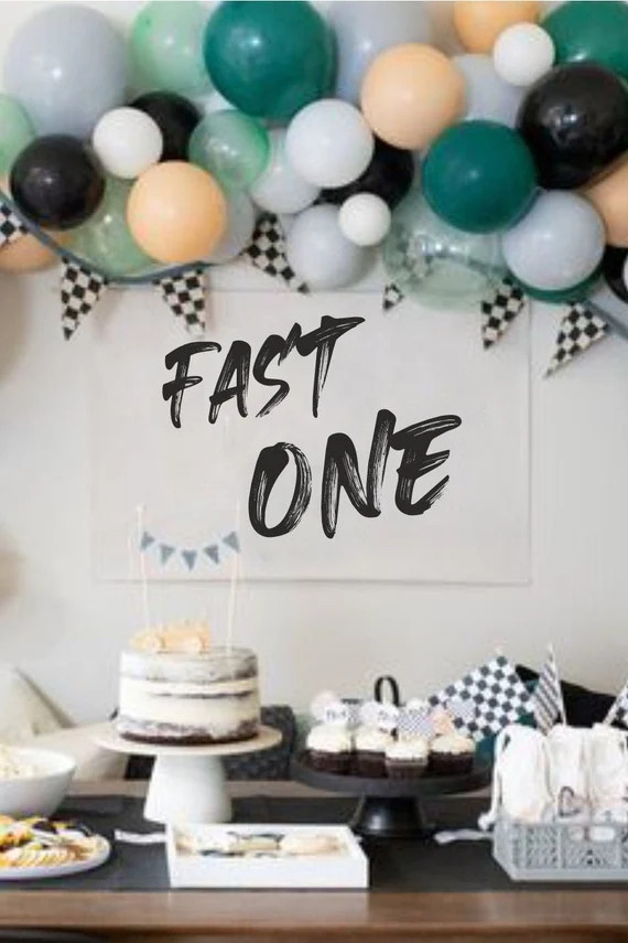 Fast One Birthday Backdrop Banner, Fast One Birthday Decorations, Race Car Theme Birthday, Fast O... | Etsy (US)