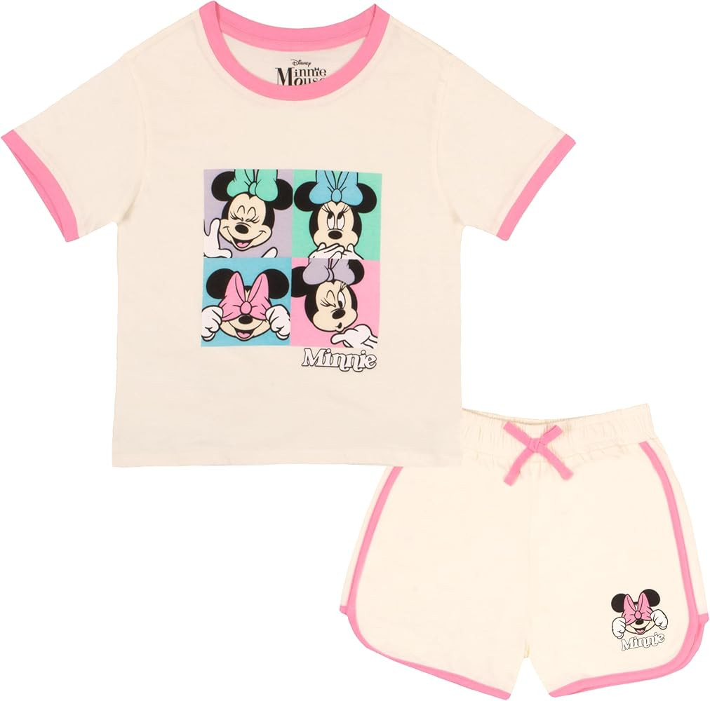 Disney Princess Minnie Mouse Lilo and Stitch Girls Short Sets Shirt and Shorts Set Girl Outfits f... | Amazon (US)