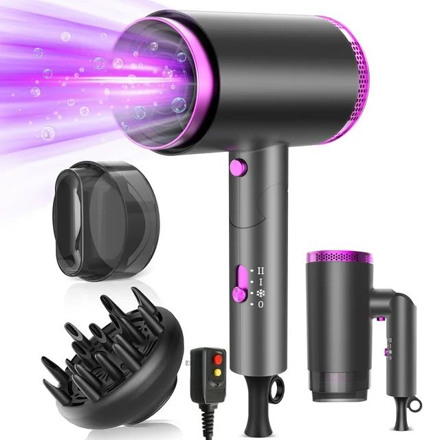 1875W Hair Dryer, Ifanze Professional Ionic Hair Blow Dryers with 3 Heat Settings, 2 Speed, Cool ... | Walmart (US)
