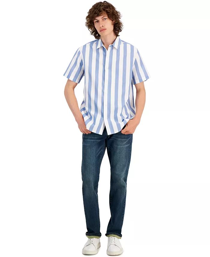 And Now This Men's Regular-Fit Striped Short-Sleeved Woven Shirt, Created for Macy's - Macy's | Macys (US)