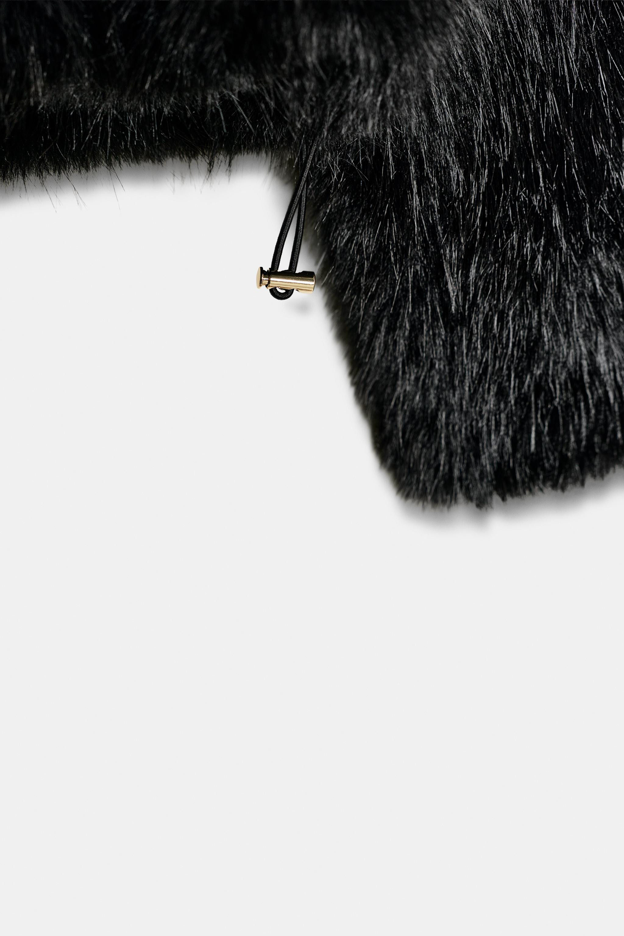 SHORT FAUX FUR HOODED COAT | Zara US