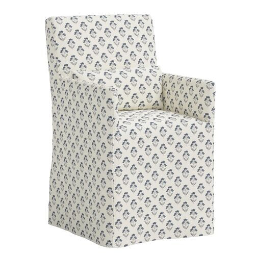 Lindy Slipcover Dining Arm Chair, Francie | One Kings Lane