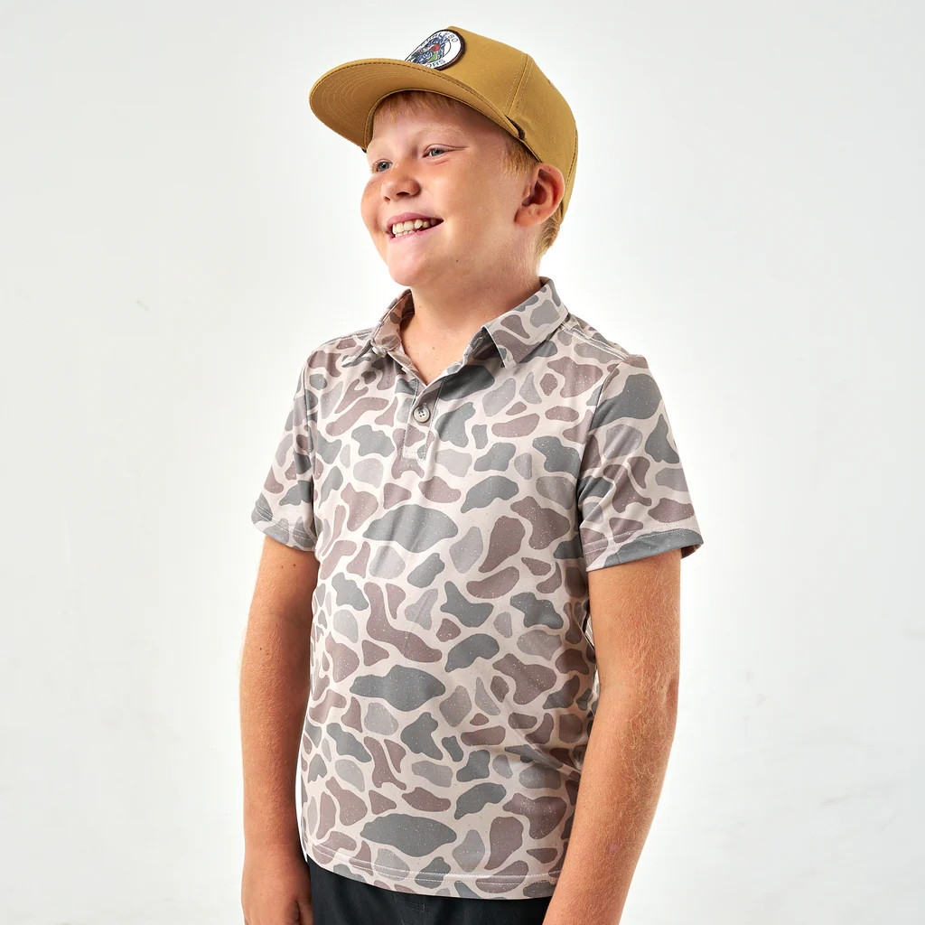 Youth Performance Polo - Classic Deer Camo | BURLEBO