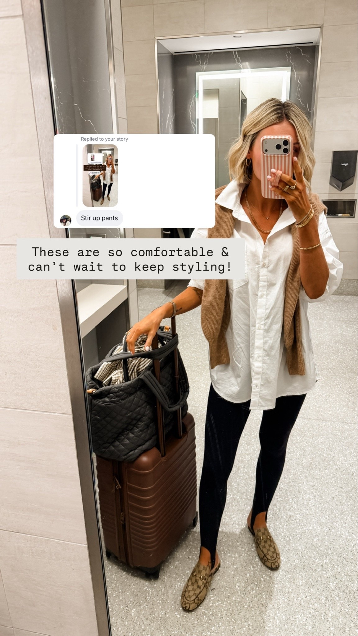 Love how fun these leggings are for a twist on your everyday black legging! Wearing S

Loverly grey, stirrup leggings, travel outfit, fall outfit ideas

#LTKSeasonal #LTKTravel