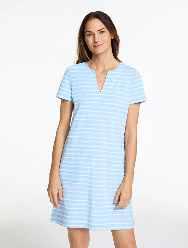 Luxe Jersey T-Shirt Dress - Fanciful Stripe | Talbots