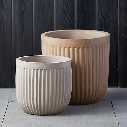 Fiber Concrete Barrel Pot, 16" | Terrain