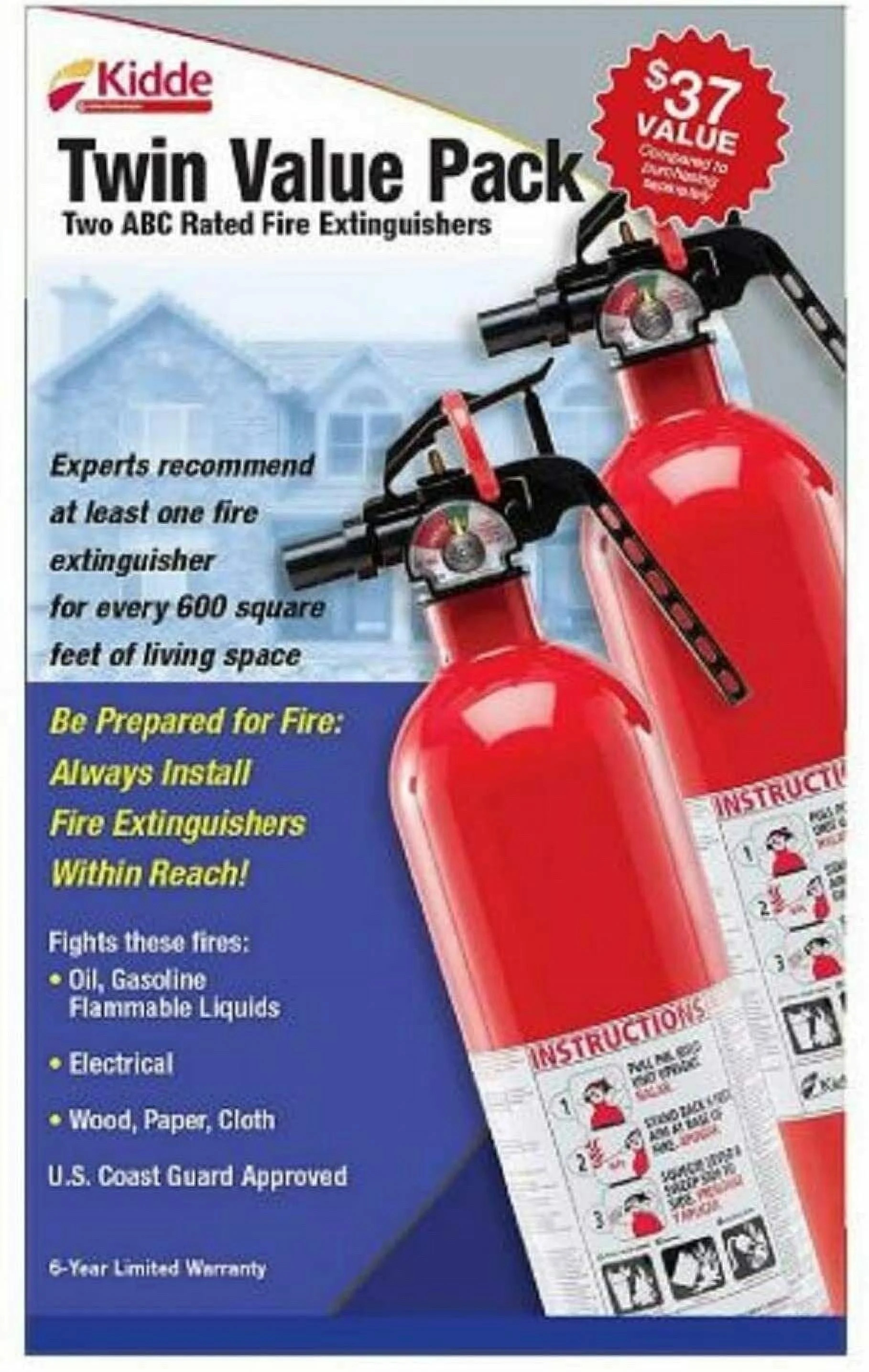 Kidde Multipurpose Corrosion Resistant Fire Extinguishers, 2 Pack | Walmart (US)