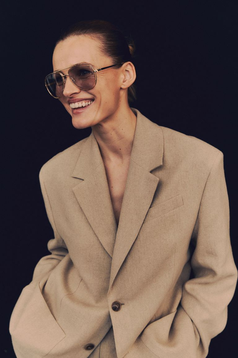 Sunglasses - Light beige/Gold-coloured - Ladies | H&M GB | H&M (UK, MY, IN, SG, PH, TW, HK)