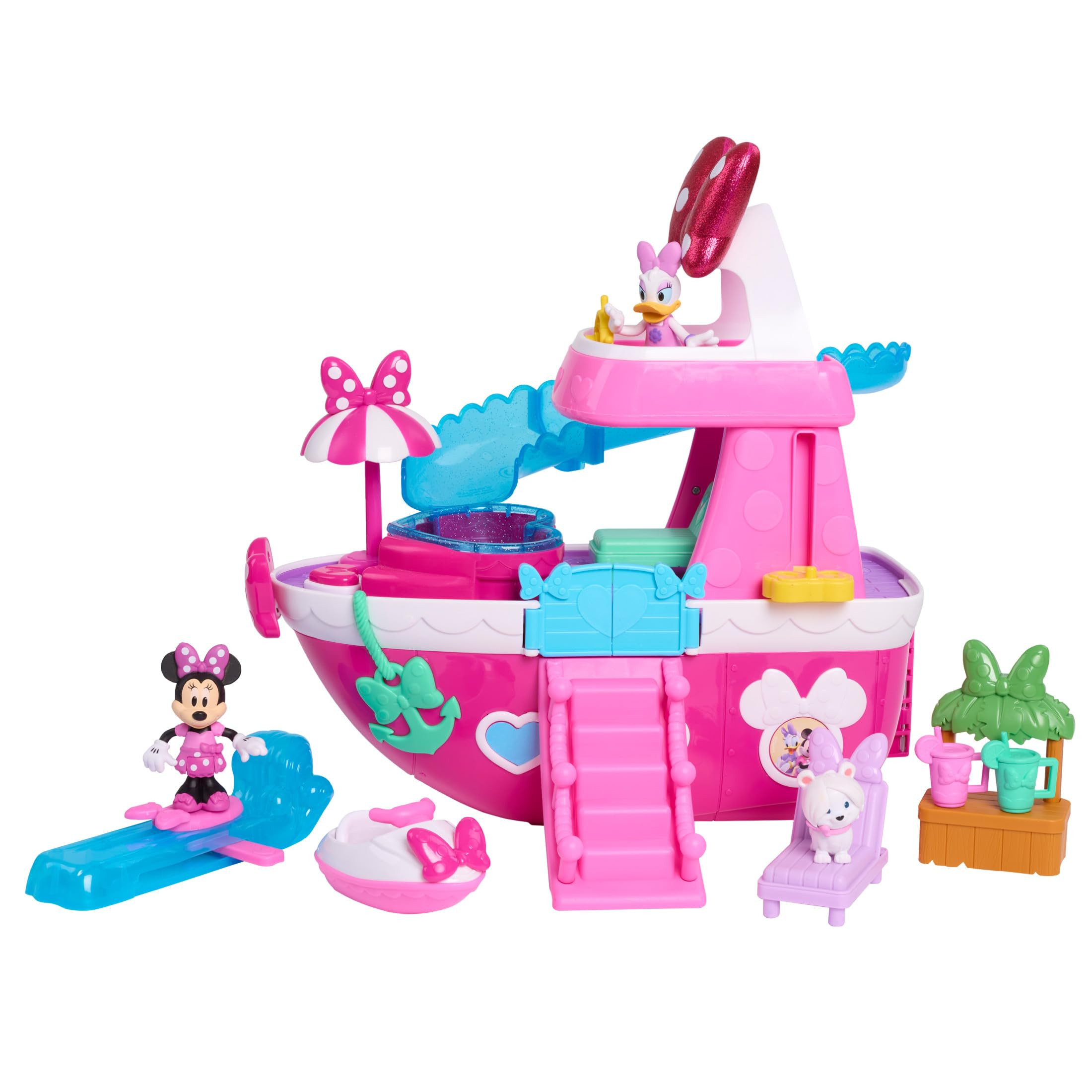 Disney Junior Minnie Mouse Bowdazzling Yacht, Lights and Sounds, 16-piece Playset with Figures, P... | Amazon (US)