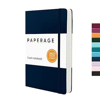 PAPERAGE Lined Journal Notebook, (Navy), 252 Pages, Medium 5.6 in x 8 in - 100 GSM Thick Paper ... | Amazon (US)