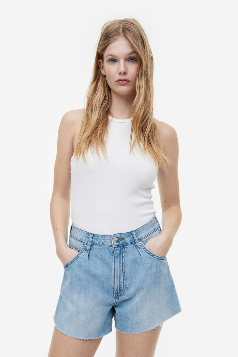 Short en jean High - Bleu denim clair - FEMME | H&M FR | H&M (FR, IT, ES, PT, BE)