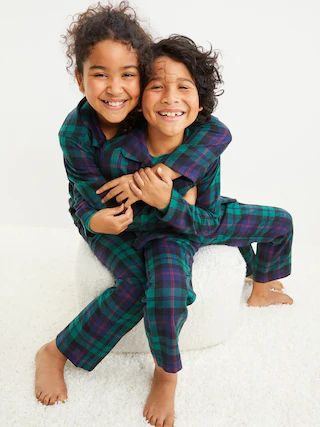 Gender-Neutral Matching Plaid Flannel Pajama Set For Kids | Old Navy (US)