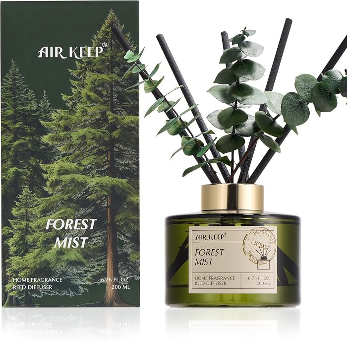 Reed Diffuser Set with 6.76 fl oz Forest Mist Scent Essential Oils and 3 Leaves & 8 Diffuser Stic... | Amazon (US)