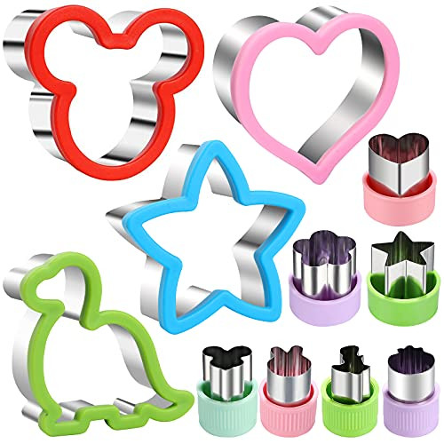 Sandwiches cookie Cutter set,Mouse & Dinosaur & Heart & Star Shapes Sandwich Cutters Cookie Cutters Vegetable cutters-Food Grade Cookie Cutter Stamps Mold Decorate Food | Amazon (US)