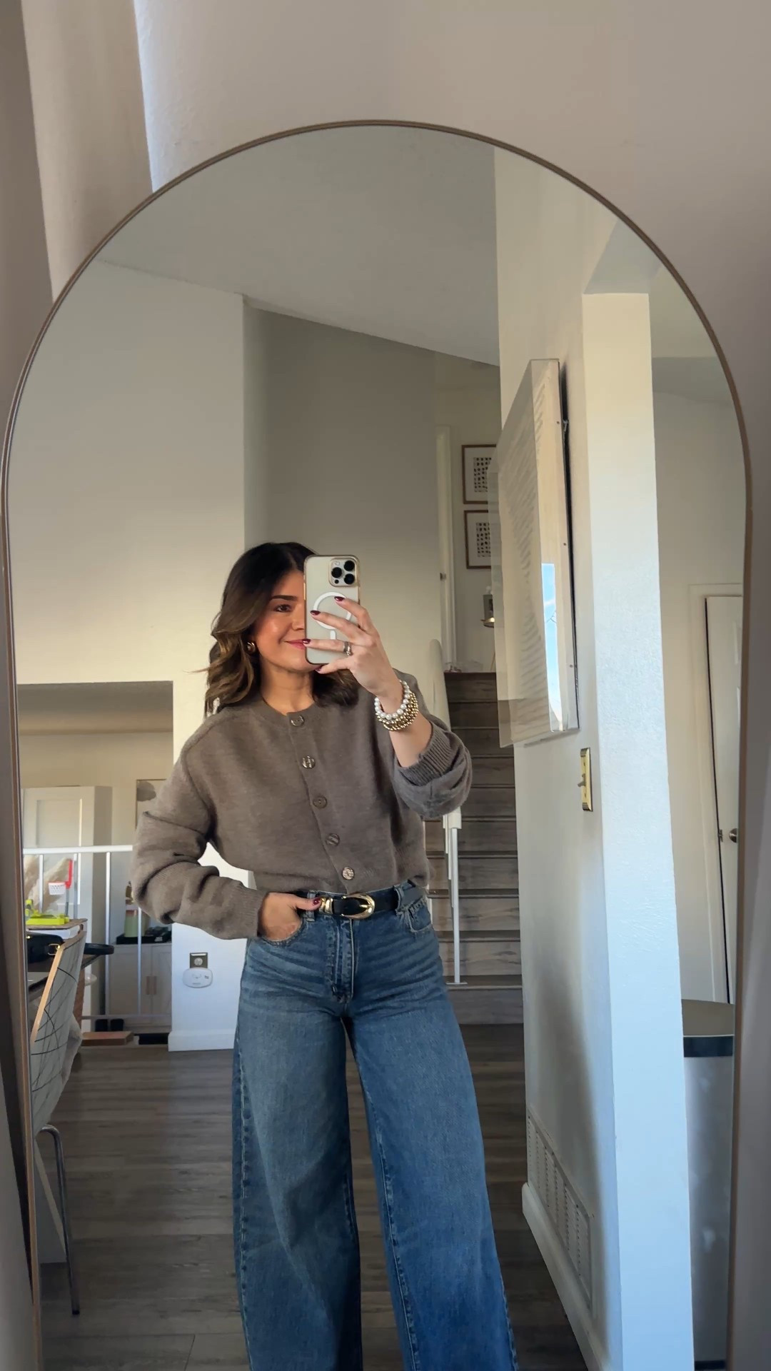 Chicest wide leg jeans via Madewell! Available in many colors. 
Cardigan size small
Jeans size 24

#LTKootd #LTKHoliday #LTKFindsUnder100