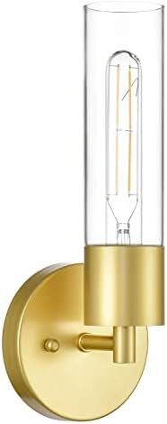 Onesto Lighting Zenda Brass / Gold Wall Sconce Lighting - Bathroom Vanity Light Fixture - Modern Ind | Amazon (US)