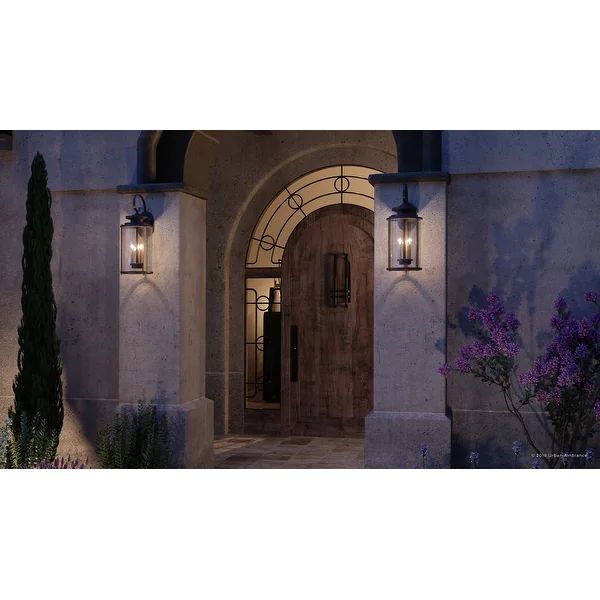 Luxury Rustic Outdoor Wall Light, 22.75"H x 9.875"W, with Colonial Style Elements, Olde Bronze Fi... | Bed Bath & Beyond