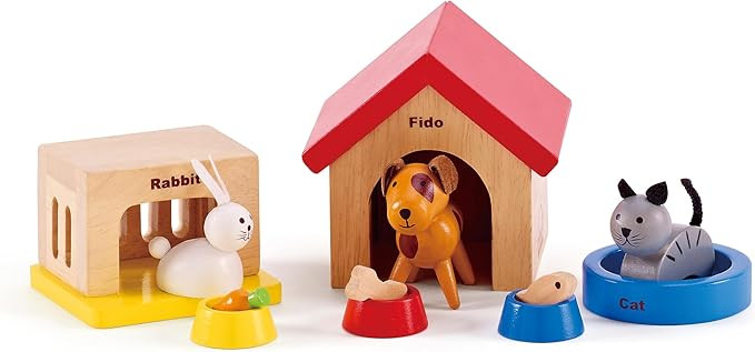 Hape Family Pets Wooden Dollhouse Animal Set | Amazon (US)
