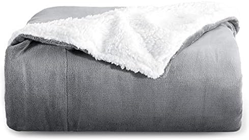 Bedsure Sherpa Fleece Throw Blanket for Couch - Grey Thick Fuzzy Warm Soft Blankets and Throws fo... | Amazon (US)