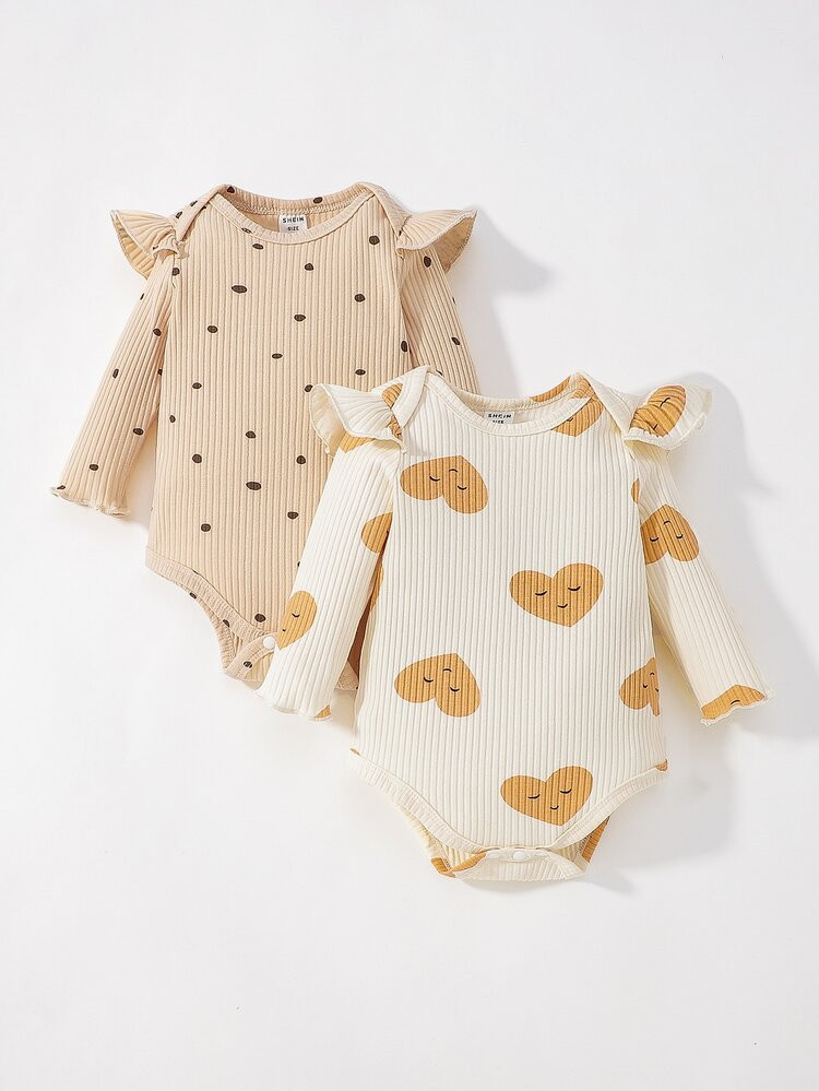 Baby 2pcs Ruffle Trim Tee Bodysuit | SHEIN