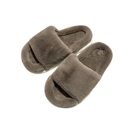 Difumos Unisex Non-slip Closed-Toe Winter Warm Slippers Lightweight Platform House Shoes Bedroom Fuz | Walmart (US)