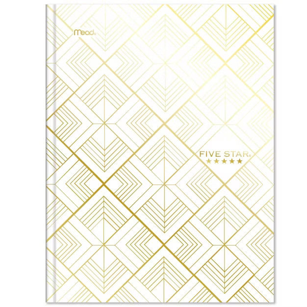 Five Star 150 sheet College Ruled Composition Notebook Metallic Geo Hardcover White Diamonds | Target