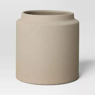 Cylinder Textured Indoor/Outdoor Planter Gray/Tan Sand - Threshold™ | Target
