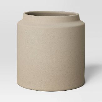 Cylinder Textured Indoor/Outdoor Planter Gray/Tan Sand - Threshold™ | Target